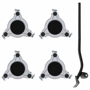 vidaXL Roulettes pour meubles 4 pi&egrave;ces avec &eacute;l&eacute;vateur 19 x 17,5 x 6 cm Acier 1&nbsp;000 kg