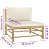 vidaXL Salon de jardin 4 pcs avec coussins blanc crème bambou