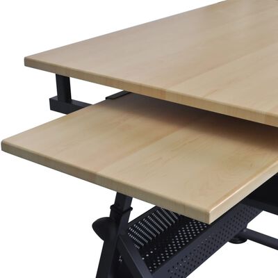 Table à dessin inclinable 2 tiroirs et tabouret vidaXL