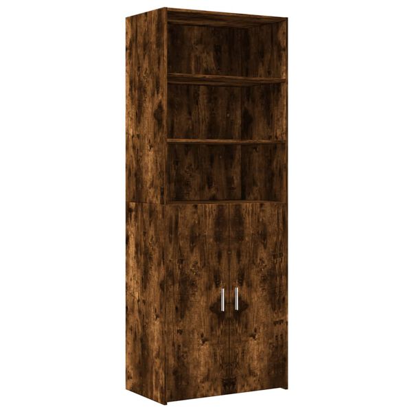 vidaXL Buffet haut ch&ecirc;ne fum&eacute; 70x42,5x185 cm bois d'ing&eacute;nierie