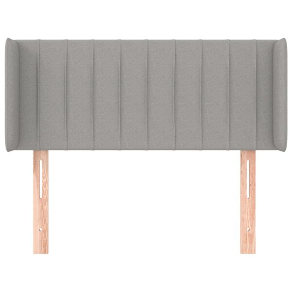 vidaXL T&ecirc;te de lit avec oreilles Gris clair 93x16x78/88 cm Tissu