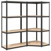 vidaXL &Eacute;tag&egrave;res &agrave; 4 niveaux 2pcs Anthracite Acier et bois d'ing&eacute;nierie