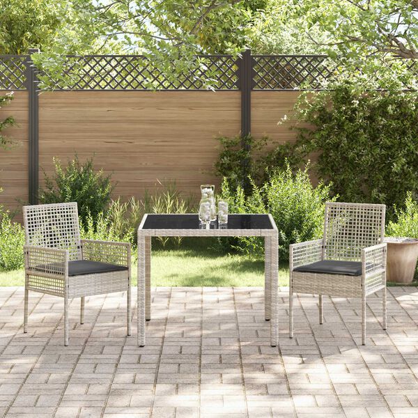 vidaXL Ensemble de salle &agrave; manger pour jardin 3 pcs Gris clair