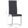 vidaXL Chaises &agrave; manger cantilever lot de 4 noir tissu