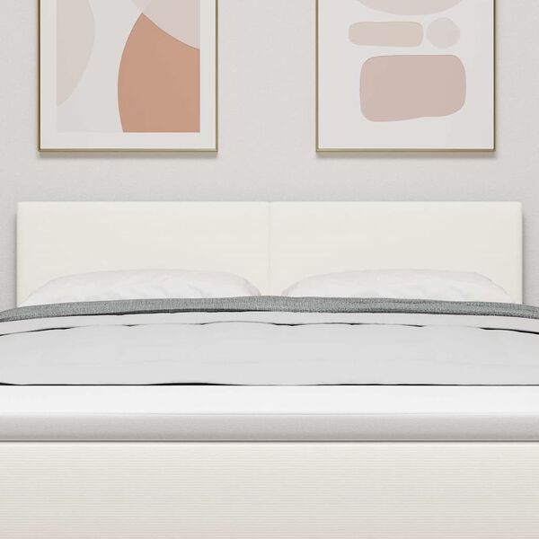 vidaXL T&ecirc;te de lit LED avec des lumi&egrave;res &agrave; LED Cr&egrave;me 144 cm Polyester