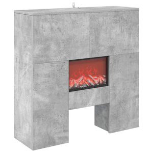 vidaXL Chemin&eacute;e &eacute;lectrique B&eacute;ton 75 x 24,5 x 75 cm Bois d'ing&eacute;nierie