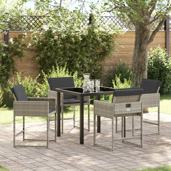 vidaXL Ensemble de salle &agrave; manger pour jardin 5 pcs Gris clair