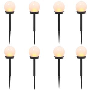vidaXL Lampes solaires ext&eacute;rieures avec pique de sol 8 pc Blanc chaud