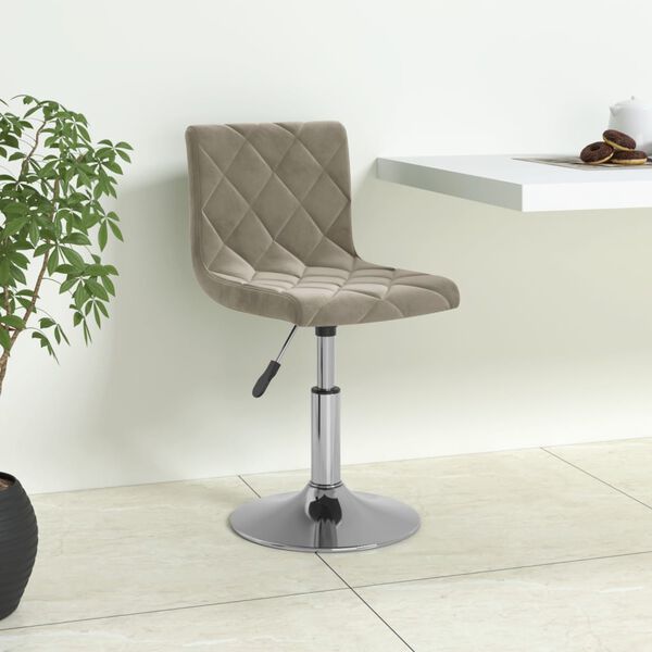 vidaXL Tabouret de bar Gris clair Velours