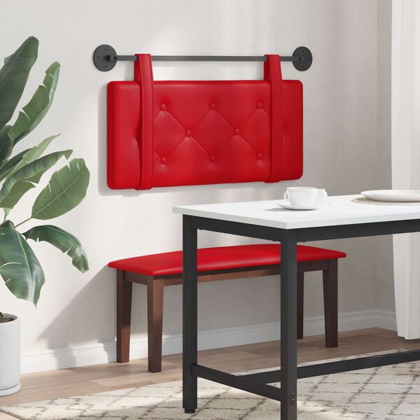 vidaXL T&ecirc;te de lit suspendue Montage mural Rouge 90 cm Simili cuir