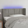vidaXL T&ecirc;te de lit &agrave; LED Gris clair 93x16x78/88 cm Velours