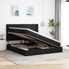 vidaXL Lit avec rangement et LED Noir 160 x 200 cm Polyester