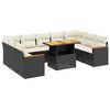 vidaXL Salon de jardin 10 pcs avec coussins noir r&eacute;sine tress&eacute;e
