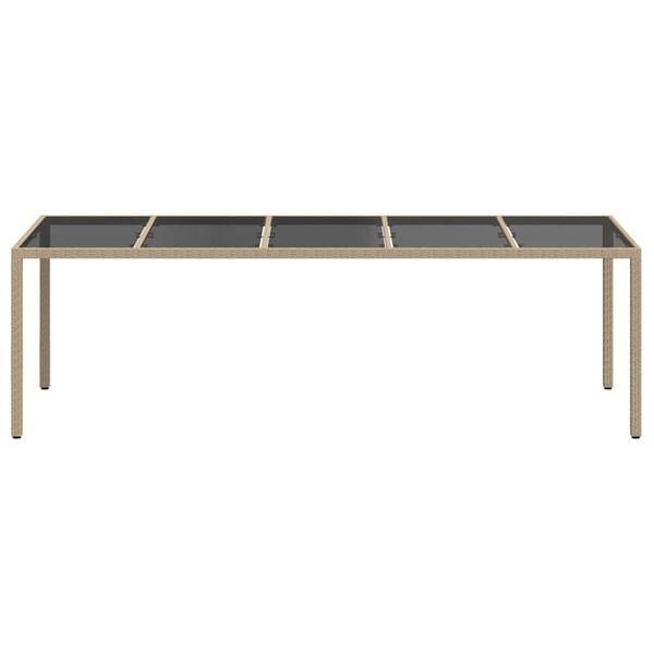 vidaXL Table de jardin pour repas Beige 250 x 100 x 75 cm Poly rotin