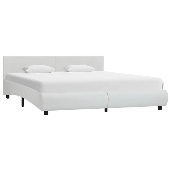 vidaXL Cadre de lit avec LED sans matelas blanc 160x200 cm