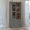 vidaXL Armoire &agrave; vin HALDEN casiers &agrave; vin porte coulissante gris pin