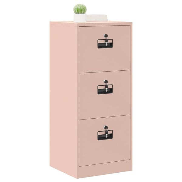 vidaXL Cabinet de Dossier avec tiroir Rose 45,5 x 42 x 106,5 cm