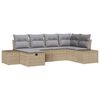 vidaXL Ensemble de canap&eacute; de jardin 6 pc Beige polyrotin