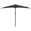 vidaXL Parasol de balcon avec m&acirc;t en aluminium Noir 300x155x223cm Demi