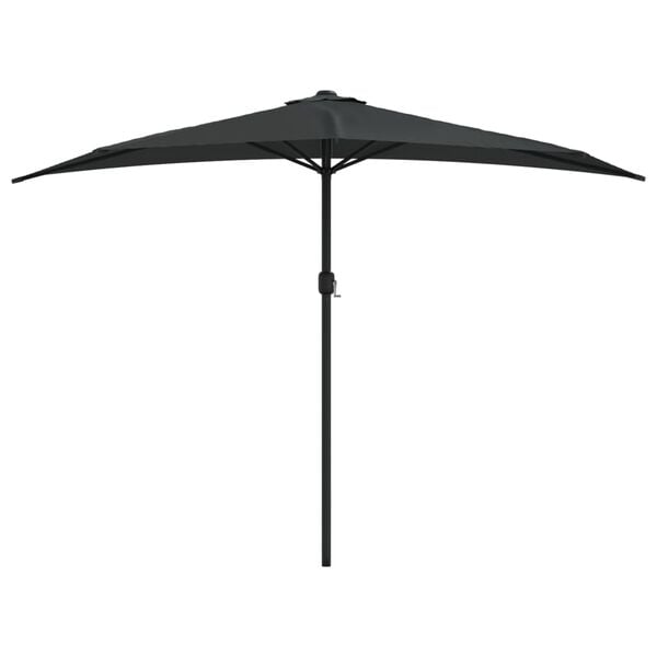 vidaXL Parasol de balcon avec m&acirc;t en aluminium Noir 300x155x223cm Demi