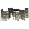 vidaXL Ensemble de salle &agrave; manger pour jardin 5 pc Gris