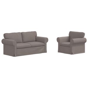 vidaXL Canap&eacute; 2 pcs Taupe