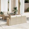 vidaXL Salon de jardin avec coussins 6 pcs beige r&eacute;sine tress&eacute;e