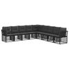 vidaXL Ensemble de canap&eacute;s d'ext&eacute;rieur 9 pcs Noir Polyester