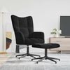vidaXL Chaise de relaxation avec tabouret Noir Velours