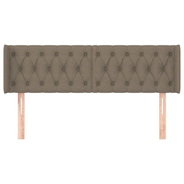 vidaXL T&ecirc;te de lit avec oreilles Taupe 147x16x78/88 cm Tissu