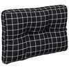 vidaXL Coussin de palette motif &agrave; carreaux noir 50x40x12 cm tissu