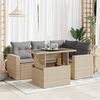 vidaXL Salon de jardin avec coussins 5 pcs beige r&eacute;sine tress&eacute;e