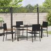 vidaXL Ensemble de salle &agrave; manger pour jardin 5 pcs Noir polyrotin