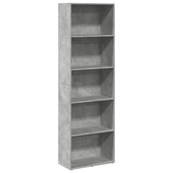 vidaXL Biblioth&egrave;que gris b&eacute;ton 60x30x189 cm bois d'ing&eacute;nierie