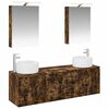 vidaXL Ensemble d'armoire de salle de bain 5 pcs Ch&ecirc;ne fum&eacute;