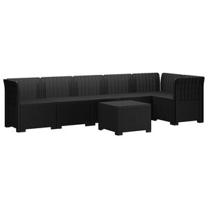 vidaXL Canap&eacute; de Jardin 6 Places Aspect Rattan PP Anthracite
