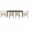 vidaXL Ensemble de salle &agrave; manger pour jardin 7 pcs Marron polyrotin