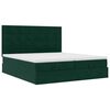 VidaXL Cadre de lit ottoman avec matelas vert fonc&eacute; 180x200cm velours