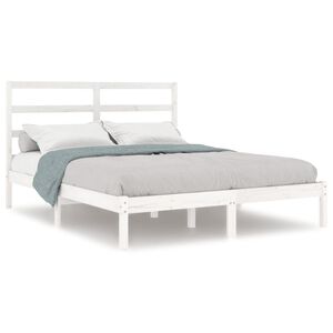 vidaXL Cadre de lit sans matelas blanc 160x200 cm bois de pin massif