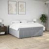 vidaXL Sommier &agrave; lattes de lit avec matelas Gris clair 200x200cm Tissu