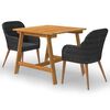 vidaXL Ensemble &agrave; manger de jardin 3 pcs Noir