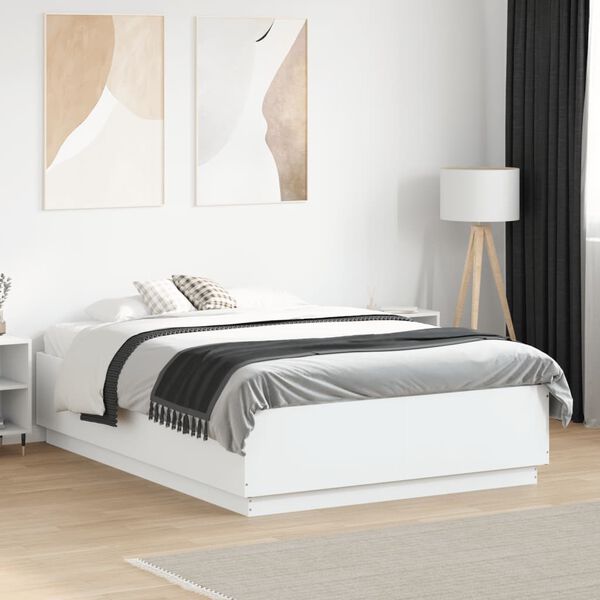 vidaXL Cadre de lit sans matelas blanc 120x190 cm