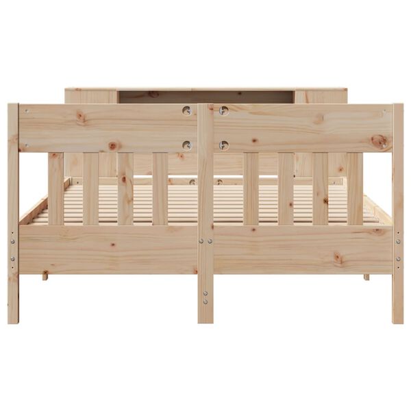 vidaXL Lit biblioth&egrave;que sans matelas 140x190 cm bois de pin massif