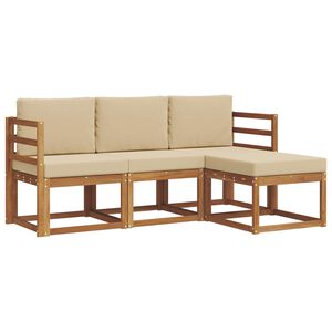 vidaXL Ensemble de canap&eacute;s d'ext&eacute;rieur 4 pcs Naturel et Beige