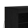 vidaXL Buffet LED Ch&ecirc;ne noir 41 x 37 x 67 cm Bois d'ing&eacute;nierie