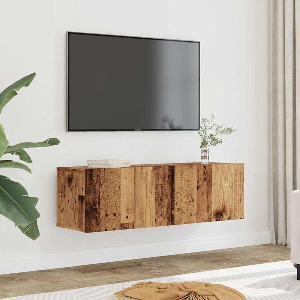 vidaXL Meubles TV muraux 2 pcs vieux bois 100x30x30 cm