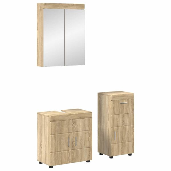 vidaXL Ensemble de mobilier de salle de bain TULUM Ch&ecirc;ne Sonoma