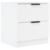 vidaXL Tables de chevet 2 pcs Blanc Bois d'ing&eacute;nierie