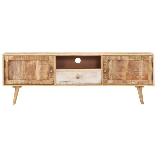 vidaXL Meuble TV 140x30x45 cm Bois de manguier massif