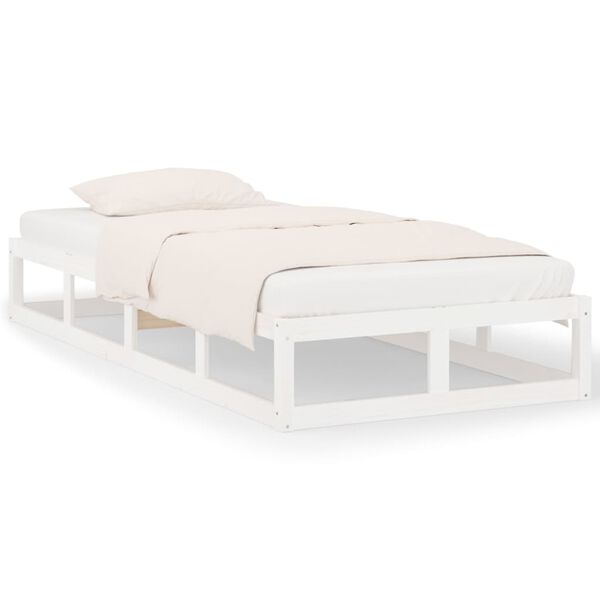 vidaXL Cadre de lit sans matelas blanc 90x200 cm bois massif